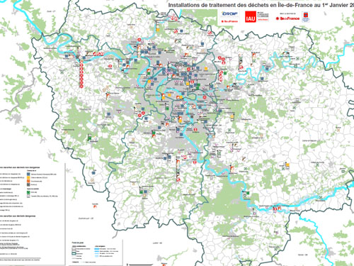 Installations de traitement des déchets en Île-de-France au 1er janvier 2016