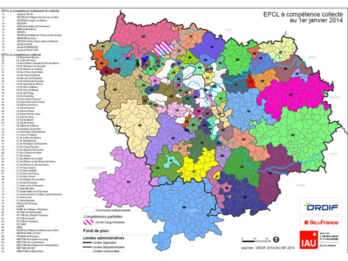 Les EPCL exerçant la compétence Traitement au 1er janvier 2014