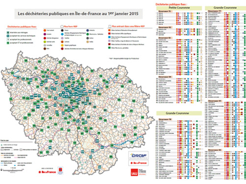 Les déchèteries publiques en Île-de-France au 1er janvier 2015